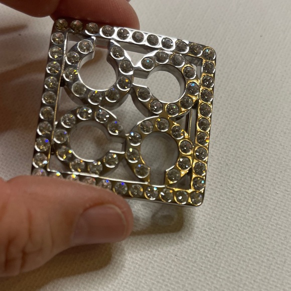 Coach Silver Rhinestone Belt Buckle - Picture 2 of 6